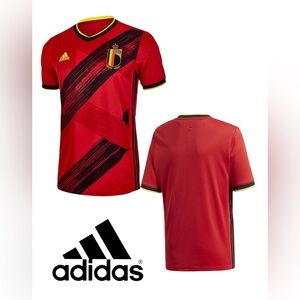 👛 2/$40 ADIDAS 2020-21 FA Belgium Youth 11-12 Short Sleeve Jersey Collegiate Red